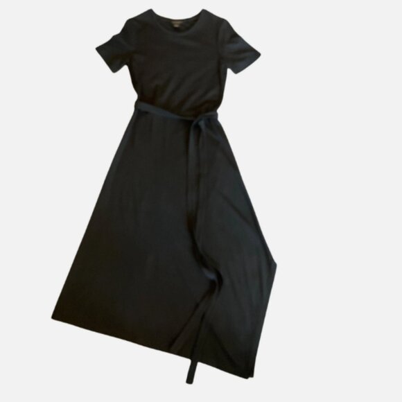 Club Monaco | Asymmetrical Black Midi Dress | Size Large - Picture 1 of 6
